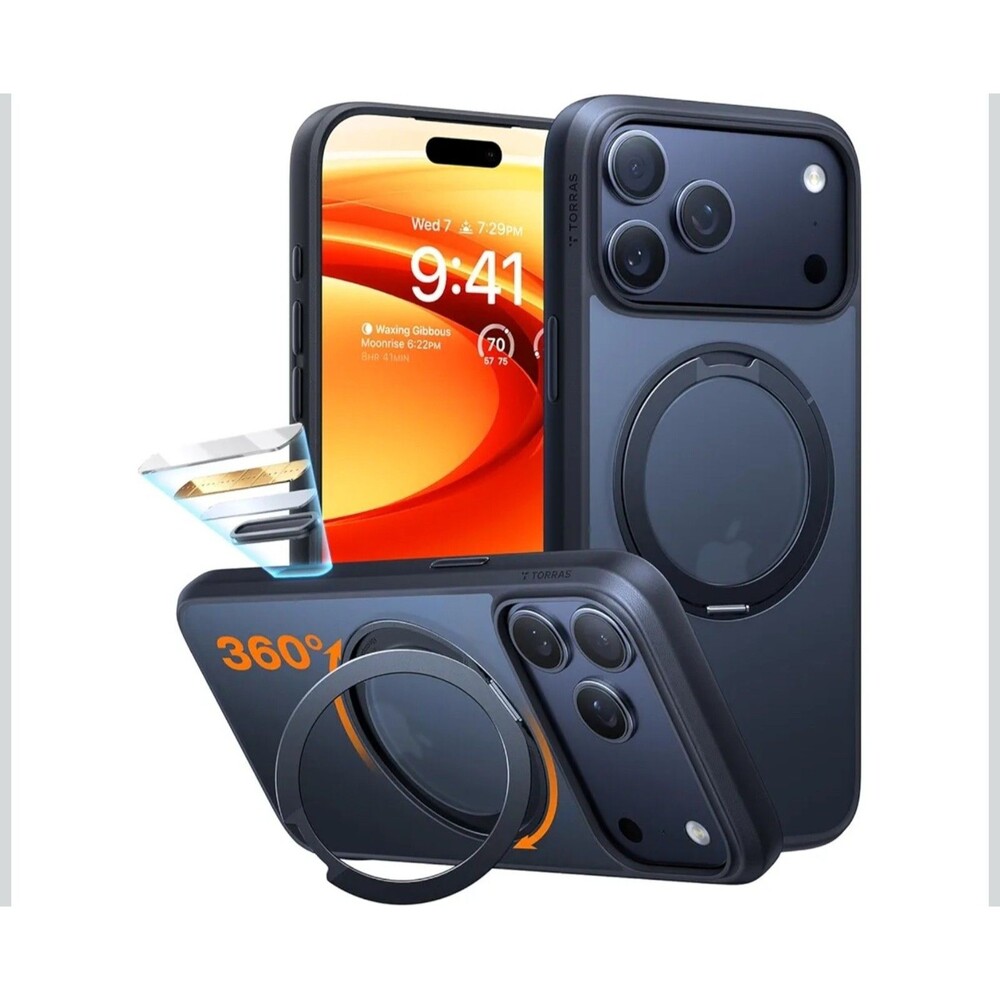 TORRAS Upgraded 360 Magnetic Stand for iPhone 17 Pro Max Case w/ Camera Control